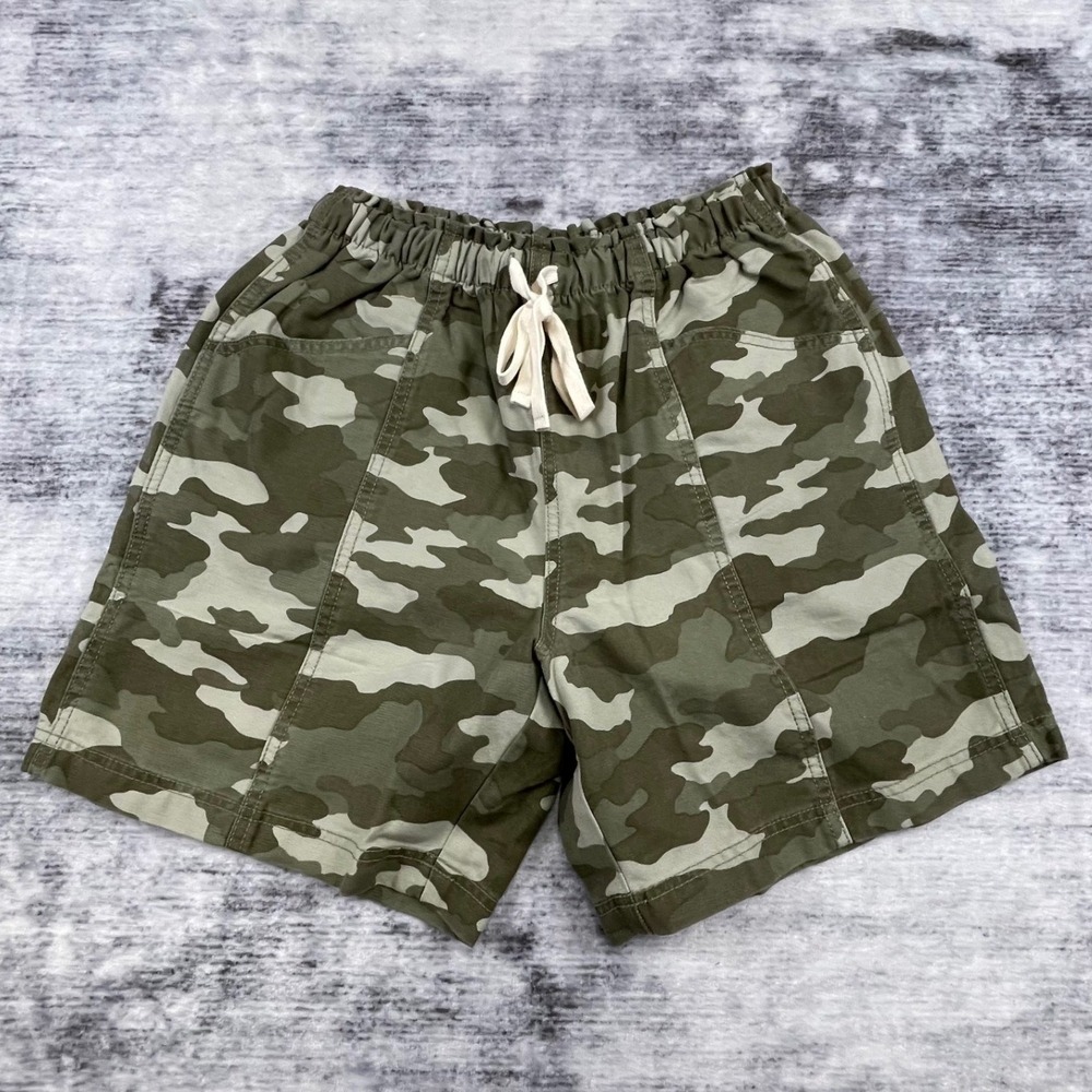 NWT Aerie Camo Paperbag Waist Shorts Green Camouflage Drawstring Relaxed Fit Med